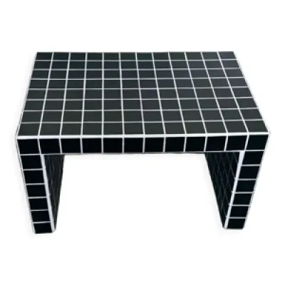 table basse carrelage - noir blanc