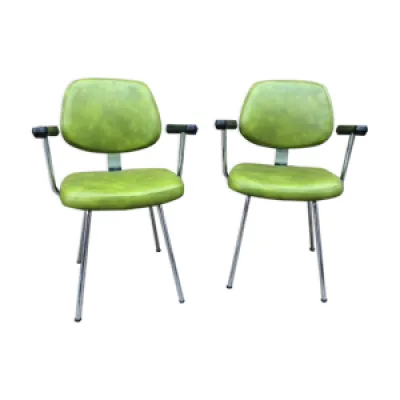 paire de fauteuils simili - 1960