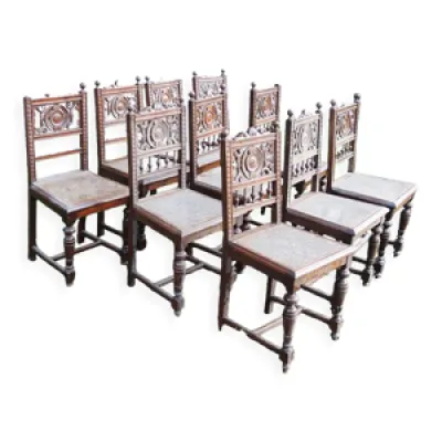 Lot de 10 anciennes chaises - henri bois