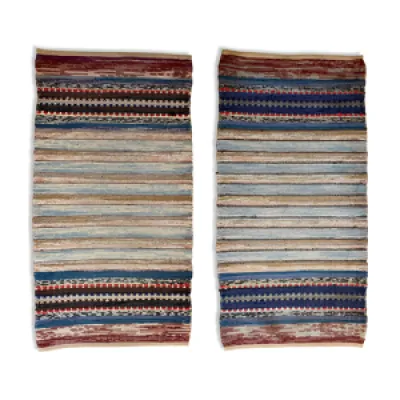 Paire de tapis scandinave - tisse main laine