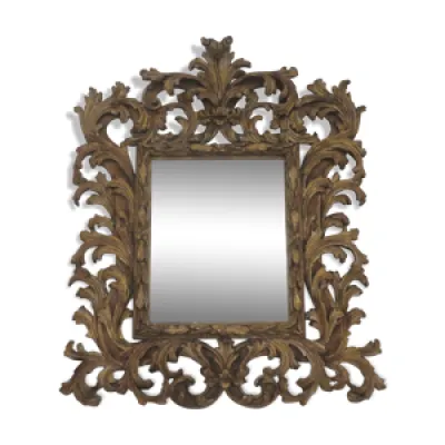 Miroir vintage biseaute - bois sculpte