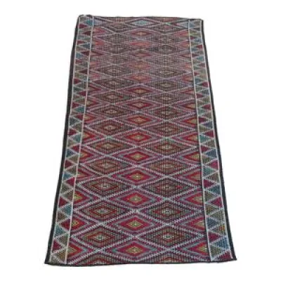 Tapis kilim à motifs - multicolores laine