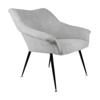 fauteuil vintage « Shell » - tissu gris