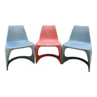 3 chaises vintage designer