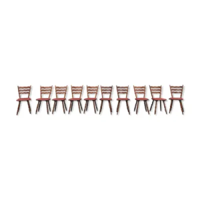 Série de 10 chaises - 1950 scandinave