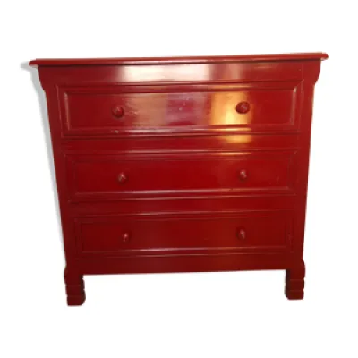 Commode vintage rouge