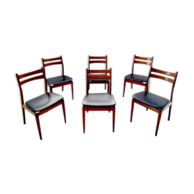 Suite de 6 chaises en - skai noir