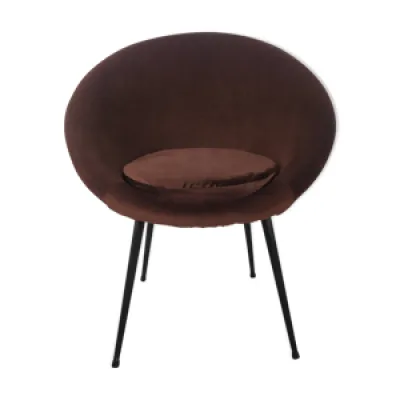 fauteuil vintage velours - marron