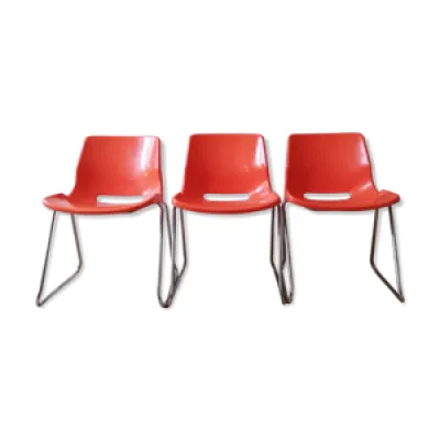 Trois chaises Overman - oranges