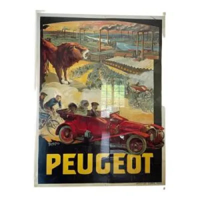 Affiche Peugeot signée