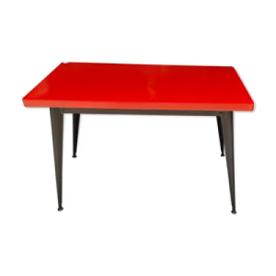 Ancienne table tolix - noir rouge