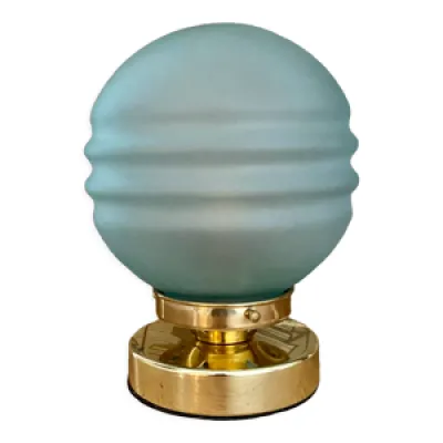 lampe à poser globe - verre bleu