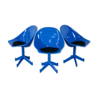 Set de 3 chaises space - acier france