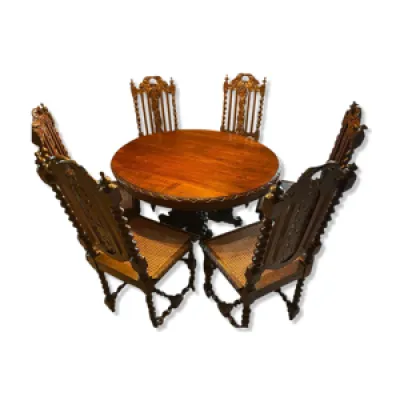 Table pour 6 personnes - cannage chaises
