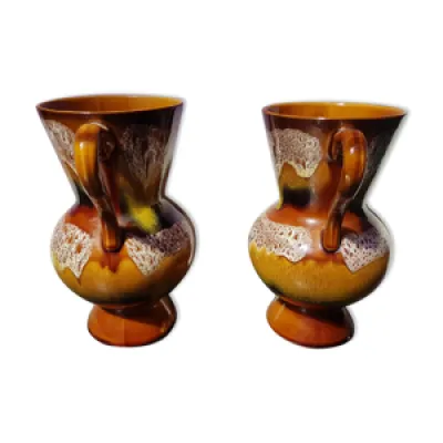 Paire de vase ancien - multicolore