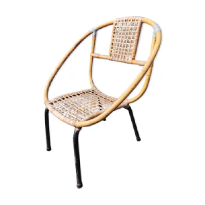 fauteuil bambou rotin - acier