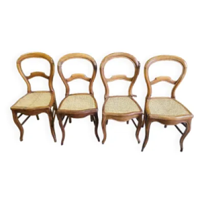 Serie de 4 chaises louis - noyer philippe