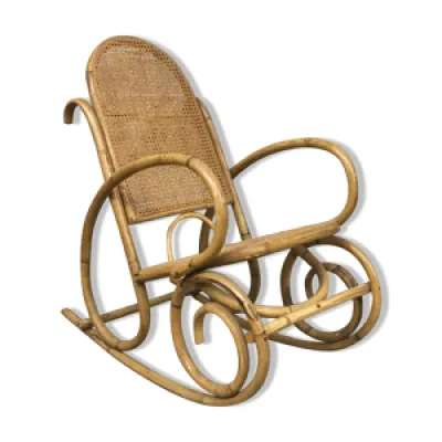 Rocking chair en rotin - 1950