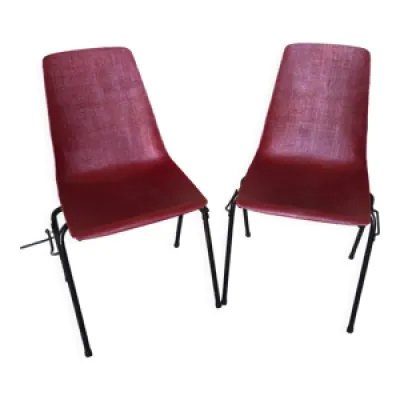 Paire de chaises grosfillex - metal noir