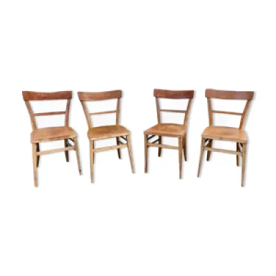 Série de 4 chaises en - bois clair