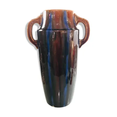 Vase en céramique marron - bleu