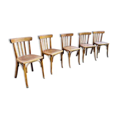 Série de 5 chaises bistrot - 1950