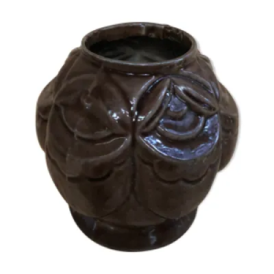 Ancien pot plantes art - fonte marron