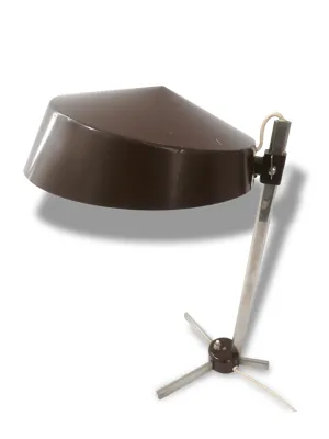 Lampe de bureau en tôle - chocolat acier