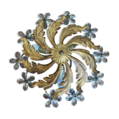 Plafonnier en métal - fleurs feuillage