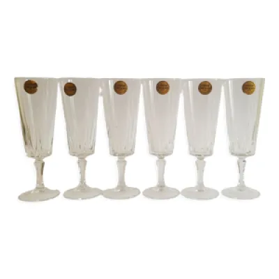 Set de 6 flûtes à champagne - cristal