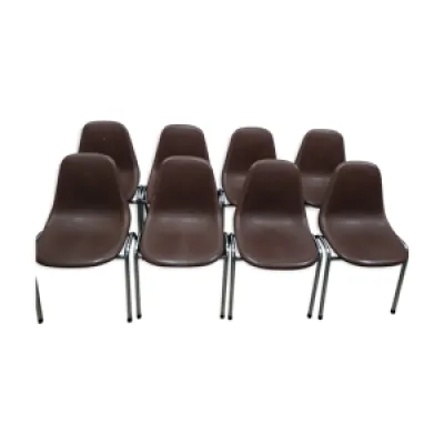 Ensemble de 8 chaises - design pollak