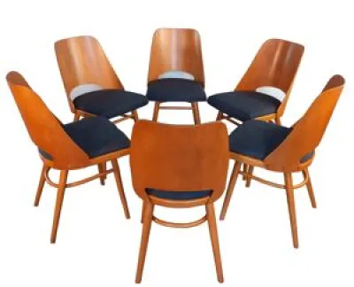 Lot de 6 chaises rénovées, - design 1960s