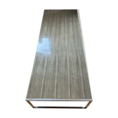 Table basse 160x60 en - entourage bois