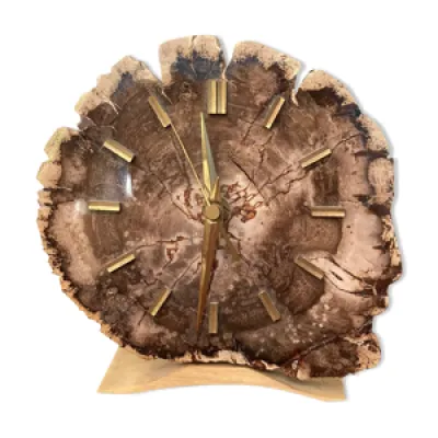Horloge de table en bois - laiton