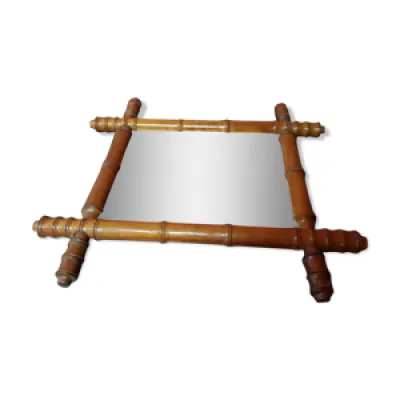 Ancien miroir bois style - bambou