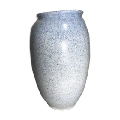 Vase céramique signé - blanc bleu