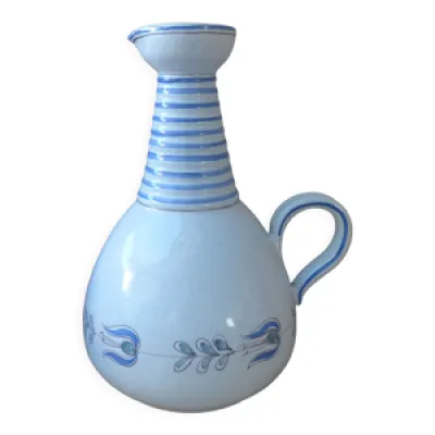 Pichet en céramique - bleu floral