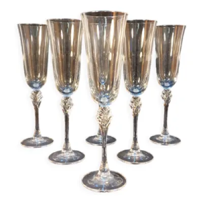 Set de 6 flûtes à champagne - cristal