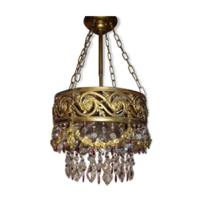 Vintage gilded cascading - crystal chandelier