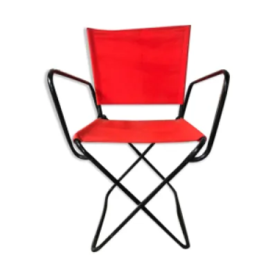 fauteuil pliant tube - rouge noir