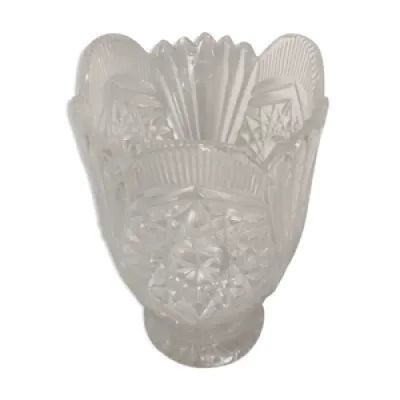 Vase ancien cristal taillé - made france