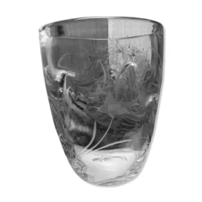 Vase en cristal pincé - motifs