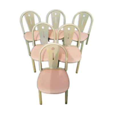 Série de 6 chaises Baumann - assise bois