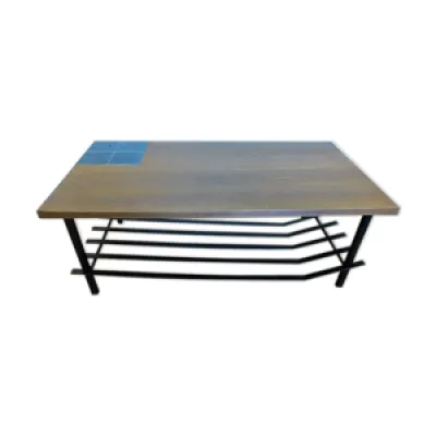 Table basse en bois céramique - 1960 metal