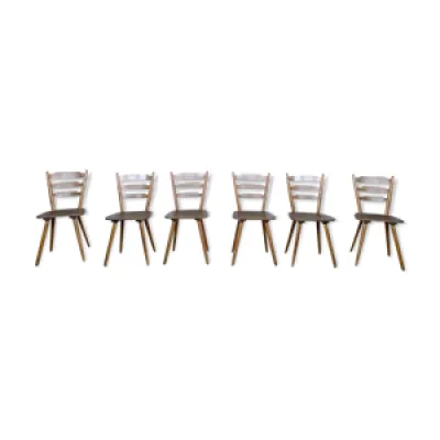 Série de 6 chaises scandinave - bistrot bois