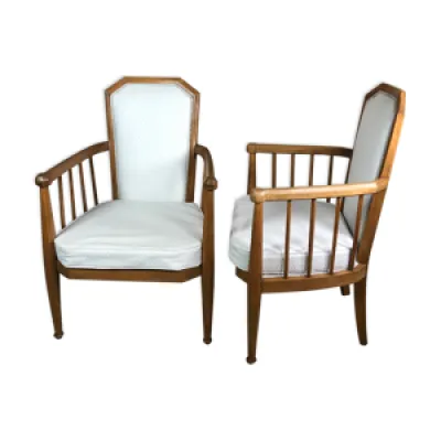 fauteuils en chêne et - tissus