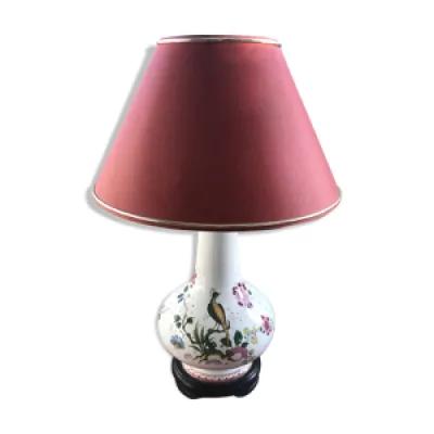 Ancienne lampe céramique - rouge bordeaux