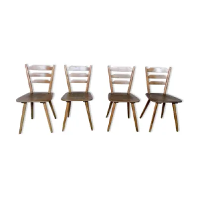 Série de 4 chaises scandinave - bistrot bois