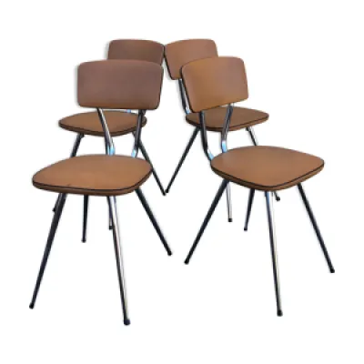 4 chaises en formica - pieds compas