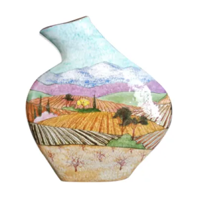 Vase Art Déco en grès, - main paysage